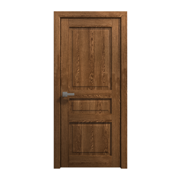 Interior Solid French Door 24 x 96 inches | Ego 5012 Cognac Oak | Single Regular Panel Frame Handle | Bathroom Bedroom Modern Doors