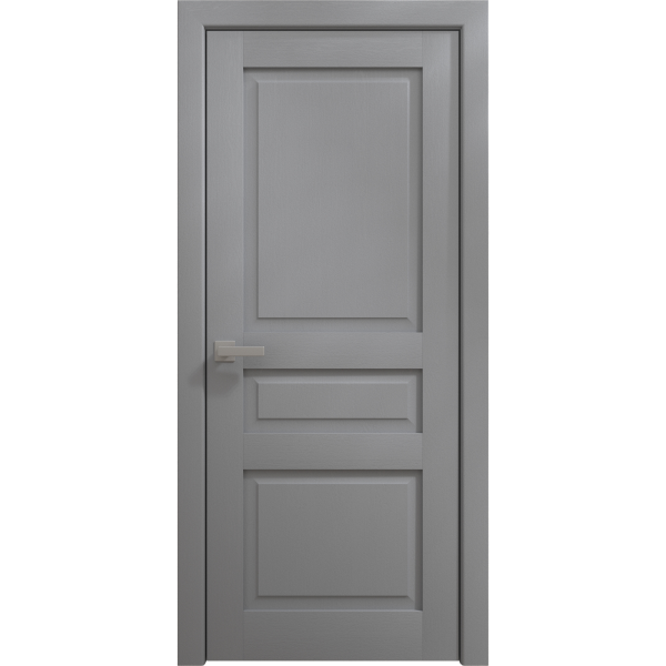 Interior Solid French Door 18 x 80 inches | Ego 5012 Painted Grey Oak | Single Regular Panel Frame Handle | Bathroom Bedroom Modern Doors