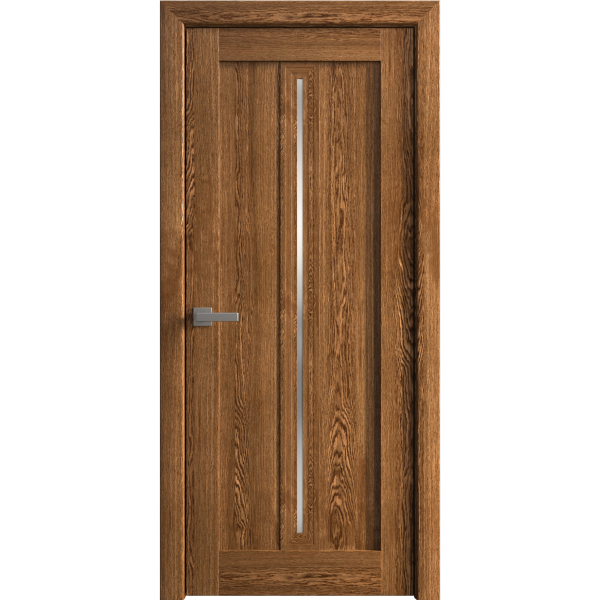 Interior Solid French Door 18 x 80 inches | Ego 5014 Cognac Oak | Single Regular Panel Frame Handle | Bathroom Bedroom Modern Doors