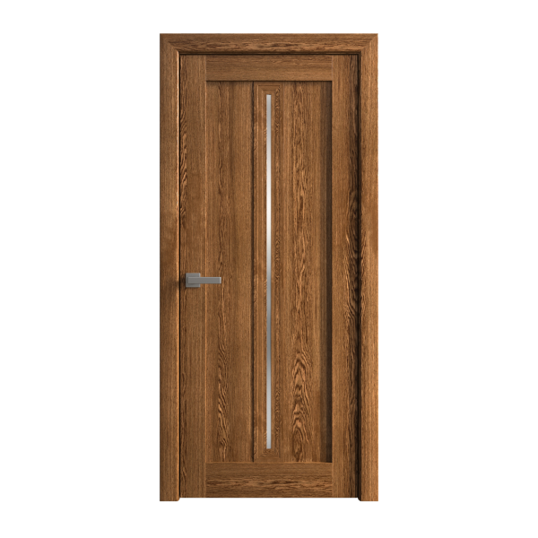 Interior Solid French Door 18 x 80 inches | Ego 5014 Cognac Oak | Single Regular Panel Frame Handle | Bathroom Bedroom Modern Doors