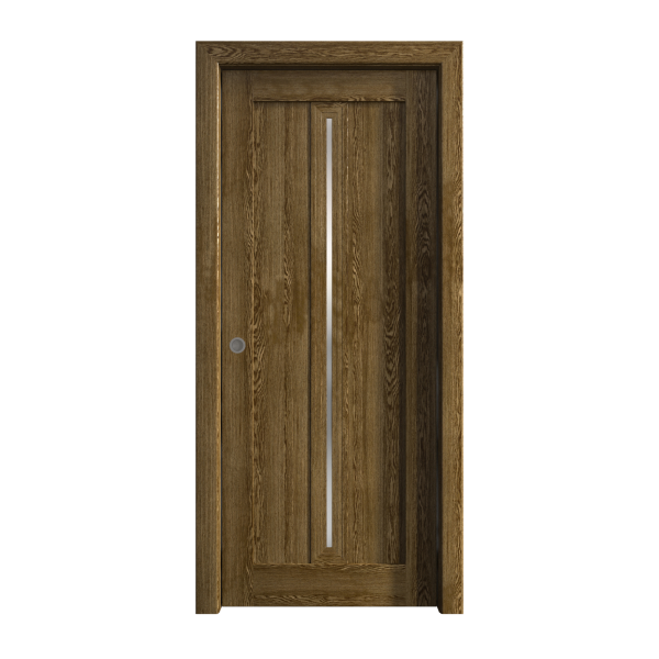 Sliding Pocket Door 18 x 84 inches | Ego 5014 Marble Oak | Kit Rail Hardware | Solid Wood Interior Bedroom Modern Doors
