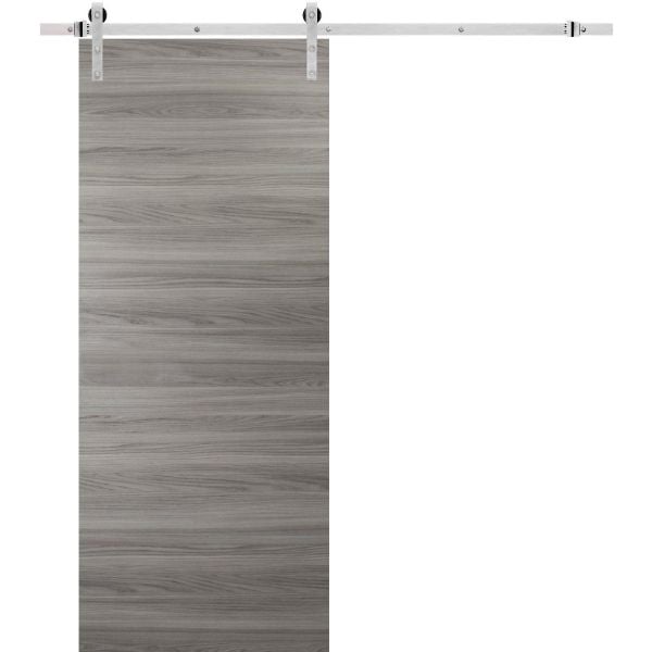 Sliding Barn Door with Hardware | Planum 0020 Ginger Ash | 6.6FT Rail Hangers Sturdy Set | Modern Solid Panel Interior Doors