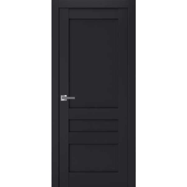 Interior Solid French Door | Veregio 7411 Antracite | Single Regular Panel Frame Trims Handle | Bathroom Bedroom Sturdy Doors 