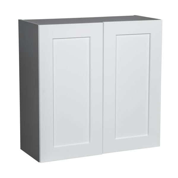 27" x 30" Wall Cabinet-Double Door-with Shaker White Matte door