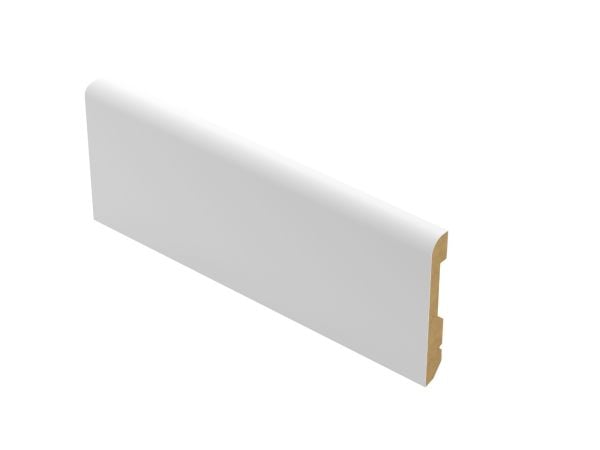 Armalux 8 x 8Ft Pack | Matte White Interior Baseboard | PVC Film-Covered MDF - Slim Profile 1/2" Width