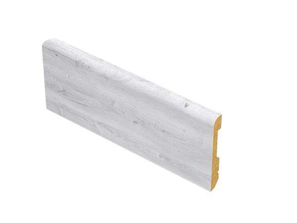 Armalux 8 x 8Ft Pack | Nordic White Interior Baseboard | PVC Film-Covered MDF - Slim Profile 1/2" Width - 3.27"