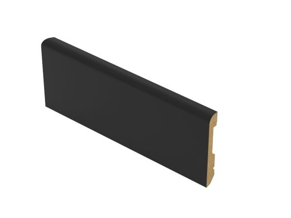 Armalux 8 x 8Ft Pack | Matte Black Interior Baseboard | PVC Film-Covered MDF - Slim Profile 1/2" Width