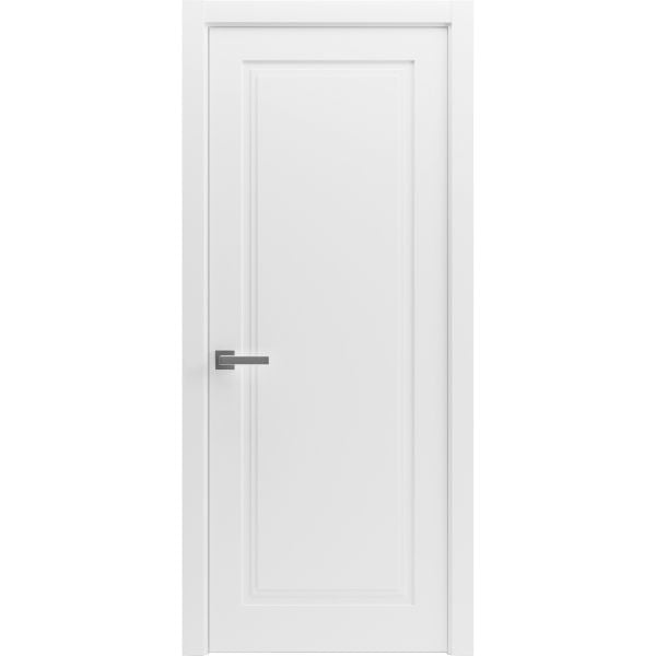 Modern Wood Interior Door with Hardware | Majestic 9004 White Matte | Single Panel Frame Trims | Bathroom Bedroom Sturdy Doors - 16" x 78"