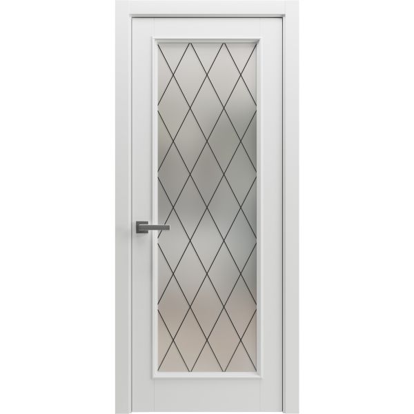 Modern Wood Interior Door with Hardware | Majestic 9005 Painted Pure White 34" x 92" | Single Panel Frame Trims | Bathroom Bedroom Sturdy Doors