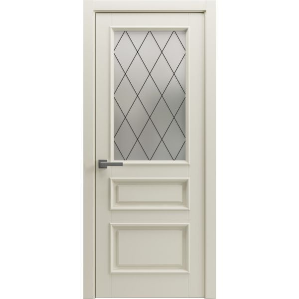 Modern Wood Interior Door with Hardware | Majestic 9006 Painted Creamy | Single Panel Frame Trims | Bathroom Bedroom Sturdy Doors - 16" x 78"