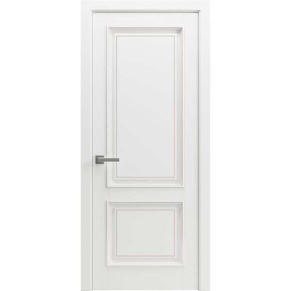 Modern Wood Interior Door with Hardware | Majestic 9007 White Matte | Single Panel Frame Trims | Bathroom Bedroom Sturdy Doors - 16" x 78"