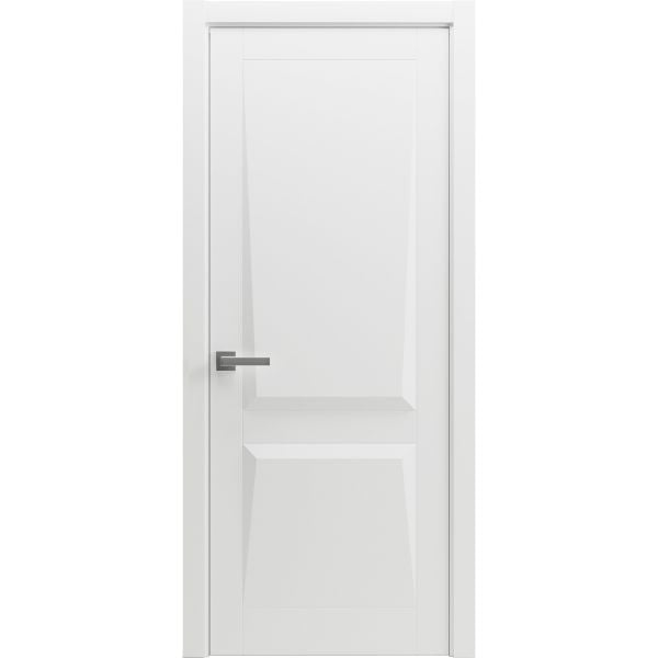 Modern Wood Interior Door with Hardware | Majestic 9010 White Matte | Single Panel Frame Trims | Bathroom Bedroom Sturdy Doors - 16" x 78"