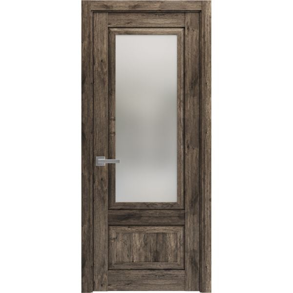 Modern Wood Interior Door with Hardware | Majestic 9020 Cognac Oak | Single Panel Frame Trims | Bathroom Bedroom Sturdy Doors - 16" x 78"