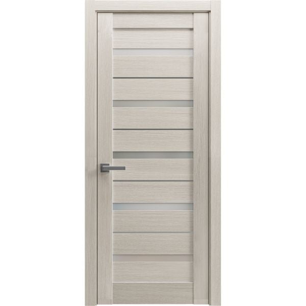 Modern Wood Interior Door with Hardware | Riviera 9023 Cream | Single Panel Frame Trims | Bathroom Bedroom Sturdy Doors - 16" x 78"
