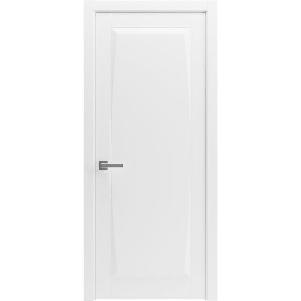 Modern Wood Interior Door with Hardware | Majestic 9024 White Matte | Single Panel Frame Trims | Bathroom Bedroom Sturdy Doors - 16" x 78"