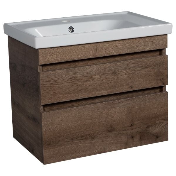 Modern Wall-Mounted Bathroom Vanity with Washbasin | Niagara Rosewood Collection | Non-Toxic Fire-Resistant MDF-24"