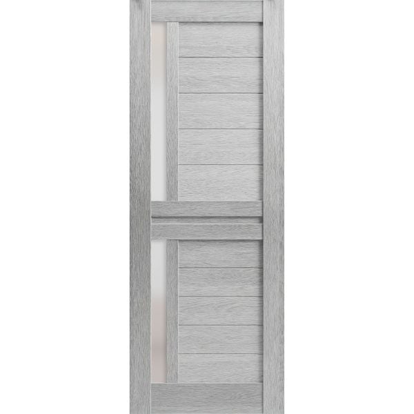 Slab Barn Door Panel | Veregio 7288 Light Grey Oak with Frosted Glass | Sturdy Finished Doors | Pocket Closet Sliding