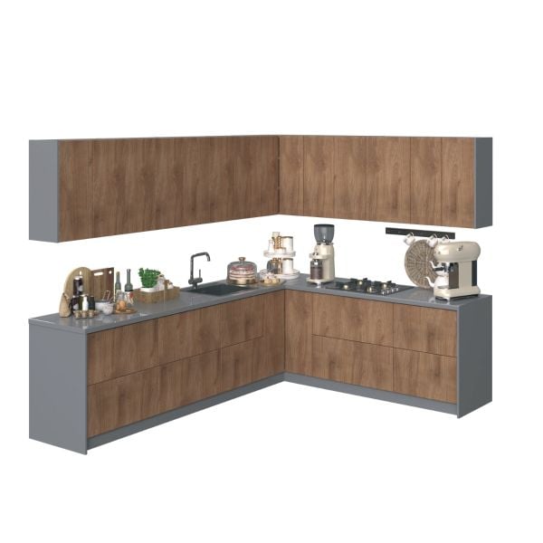 Kitchen Culinary Collection Natural Teak Color Base Size 10Ft Wide