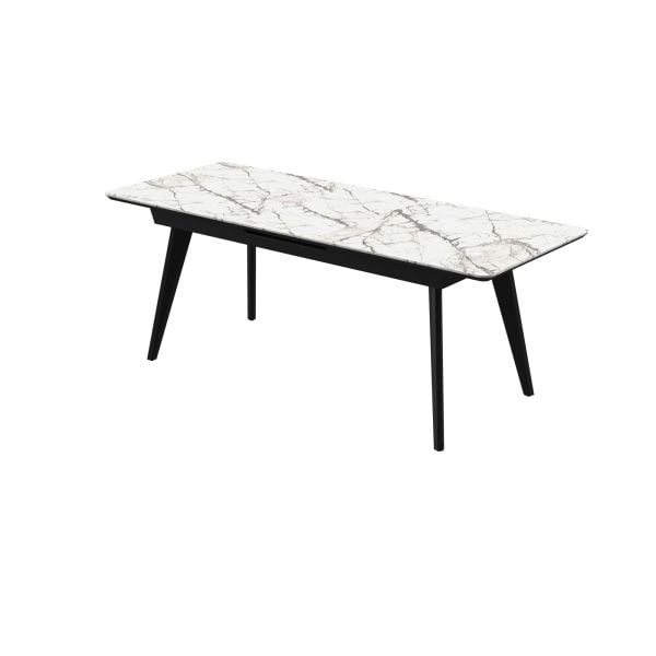 Dining Table MODENA 62(78)x31x29 Laminam Invisible white
