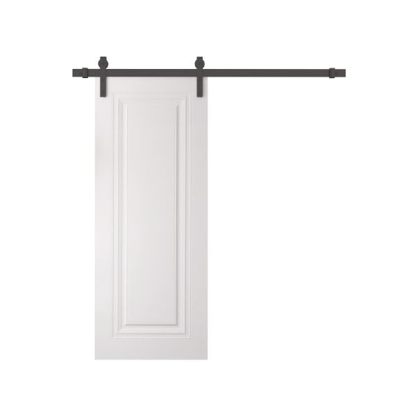 Barn Door 18 x 80 inches | BASIC 9111 White | 6.6FT Rail Track Heavy Hardware Set | Solid Panel Interior Doors