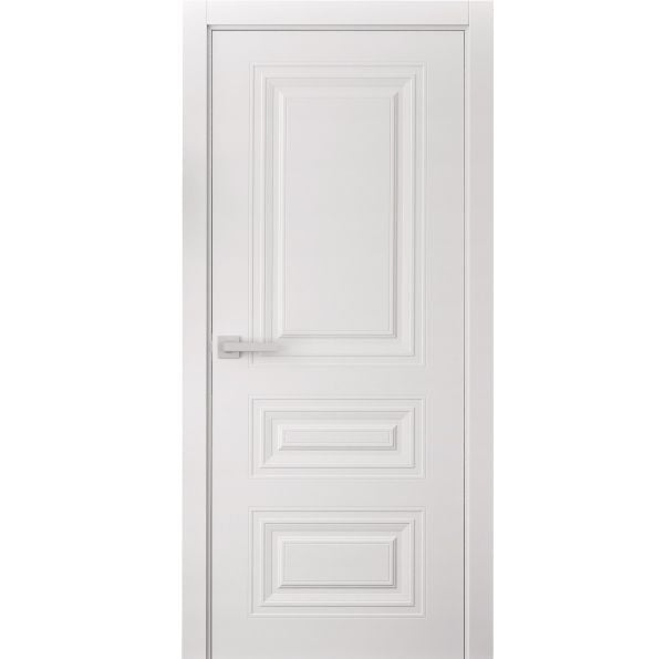 Interior Door 18 x 80 inches | BASIC 9233 White | Single Regular Panel Frame Handle | Bathroom Bedroom Doors