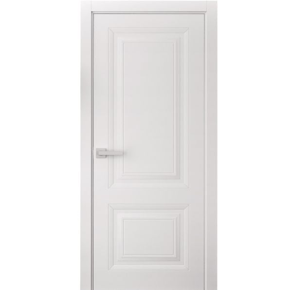 Interior Door 18 x 80 inches | BASIC 9422 White | Single Regular Panel Frame Handle | Bathroom Bedroom Doors
