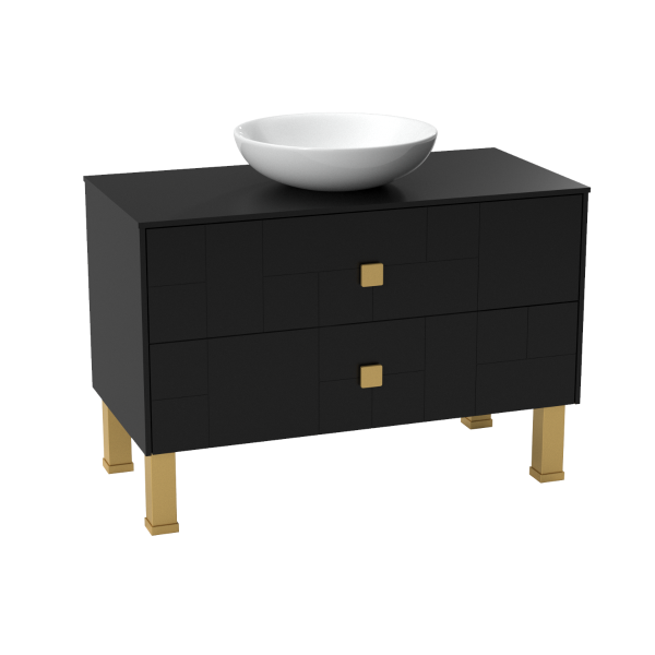 Modern Free Standing Bathroom Vanity with Washbasin | Dune Black Matte Collection | Non-Toxic Fire-Resistant MDF-40"