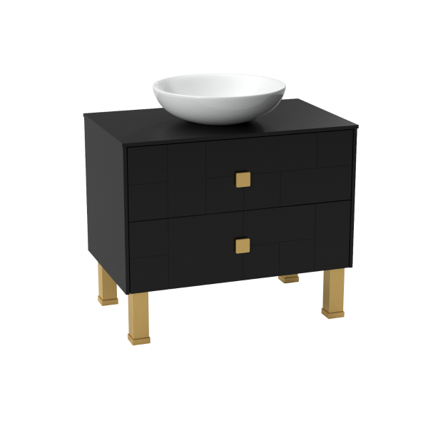 Modern Free Standing Bathroom Vanity with Washbasin | Dune Black Matte Collection | Non-Toxic Fire-Resistant MDF-32"