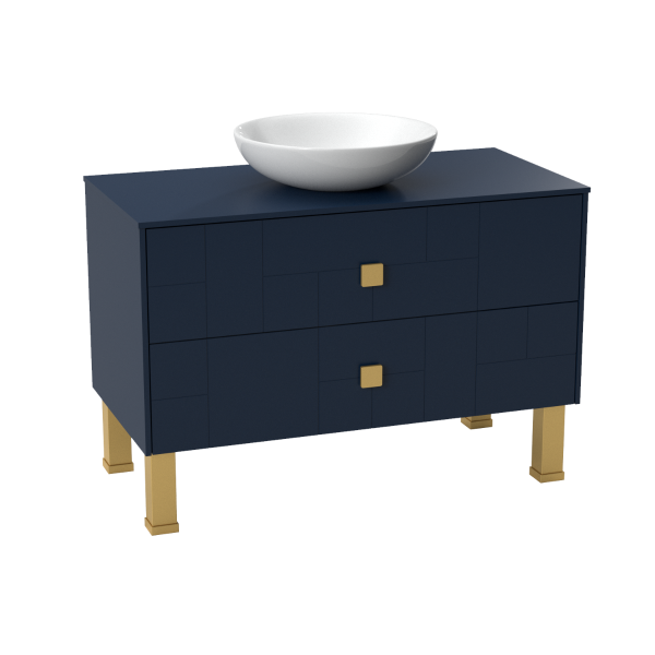 Modern Free Standing Bathroom Vanity with Washbasin | Dune Blue Matte Collection | Non-Toxic Fire-Resistant MDF-40"