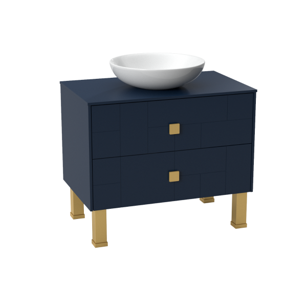 Modern Free Standing Bathroom Vanity with Washbasin | Dune Blue Matte Collection | Non-Toxic Fire-Resistant MDF