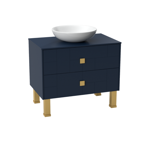 Modern Free Standing Bathroom Vanity with Washbasin | Dune Blue Matte Collection | Non-Toxic Fire-Resistant MDF-32"