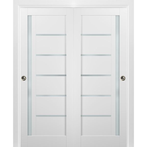 Sliding Closet Bypass Doors | Veregio 7411 White Silk | Sturdy Rails ...