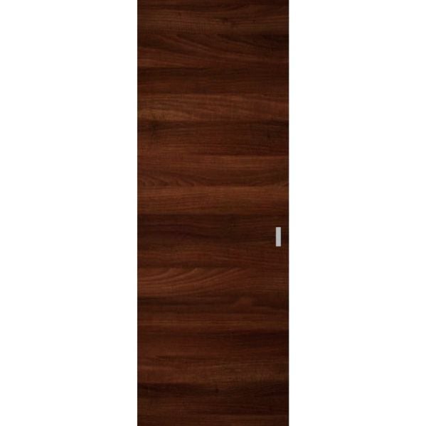 Hidden Barn | Planum 0010 Chocolate Ash | Sturdy Finished Doors | Magic Concealed Sliding Set 28" x 80"