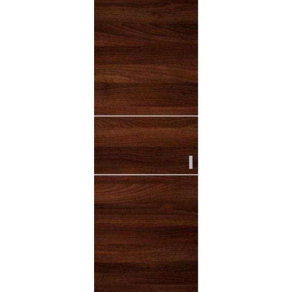 Hidden Barn | Planum 0110 Chocolate Ash | Sturdy Finished Doors | Magic Concealed Sliding Set 28" x 80"