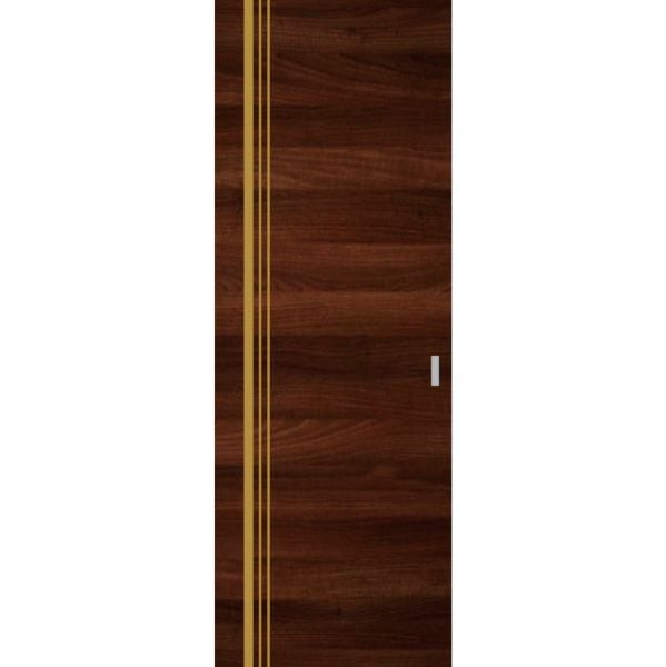 Hidden Barn | Planum 1010 Chocolate Ash | Sturdy Finished Doors | Magic Concealed Sliding Set 28" x 80"