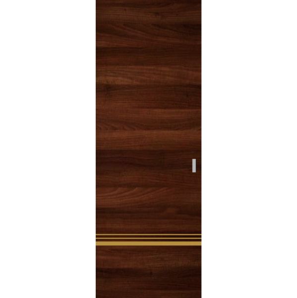Hidden Barn | Planum 2010 Chocolate Ash | Sturdy Finished Doors | Magic Concealed Sliding Set 28" x 80"