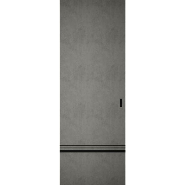 Hidden Barn | Planum 0012 Concrete | Sturdy Finished Flush Modern Doors | Magic Concealed Sliding Set 18" x 84"