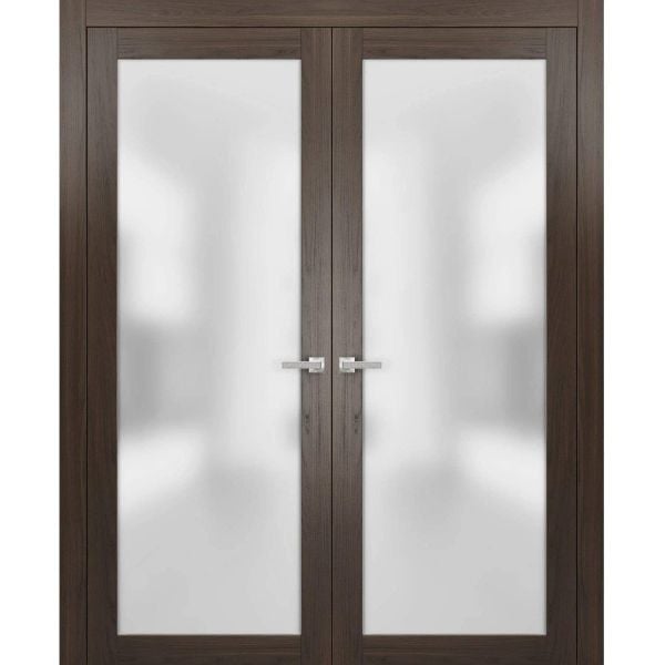 Planum 2102 Interior Closet Double Doors Chocolate Ash with Frames