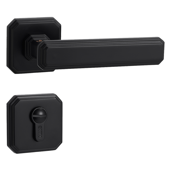 Door Euro Handle BERLIN for Magnetic Lock, Black, Privacy