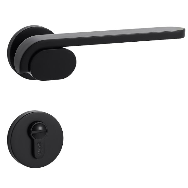 Door Euro Handle BOSTON for Magnetic Lock, Black, Privacy