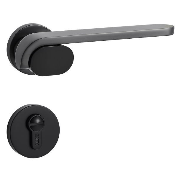 Door Euro Handle BOSTON for Magnetic Lock, Graphite, Privacy