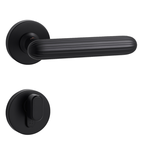 Door Euro Handle KYIV for Magnetic Lock, Black, Entry