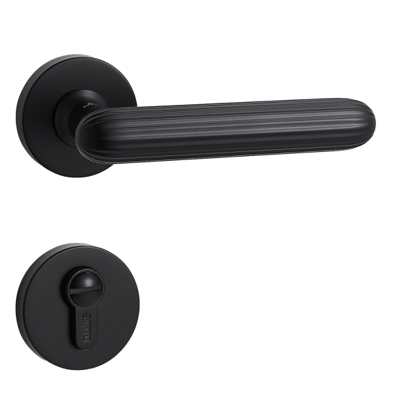 Door Euro Handle KYIV for Magnetic Lock, Black, Privacy