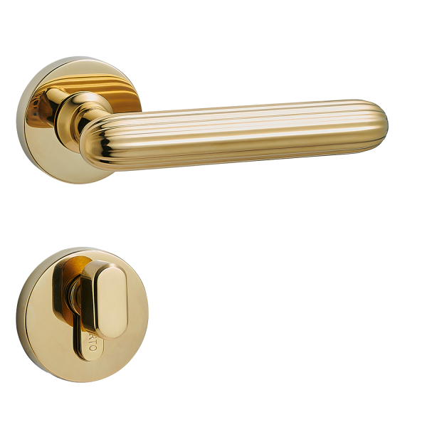 Door Euro Handle KYIV for Magnetic Lock, Gold, Entry