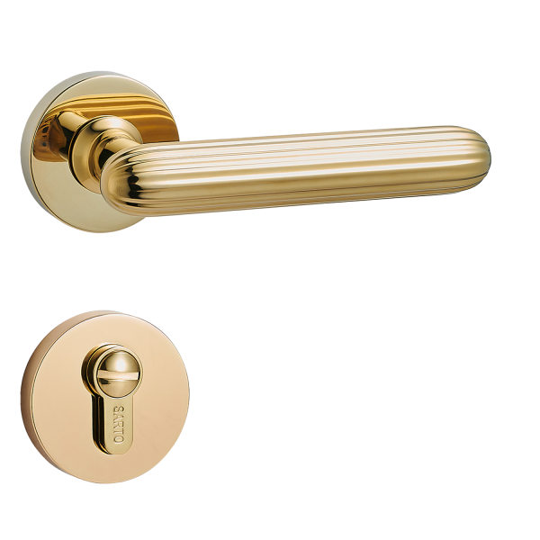 Door Euro Handle KYIV for Magnetic Lock, Gold, Privacy