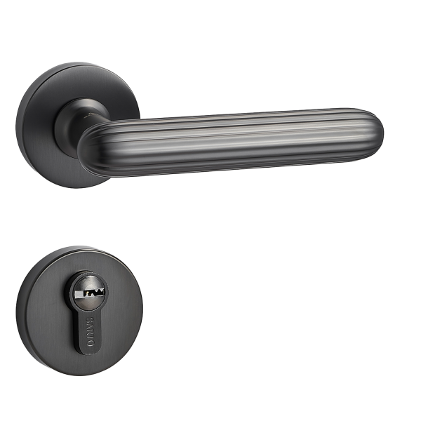 Door Euro Handle KYIV for Magnetic Lock, Graphite, Entry