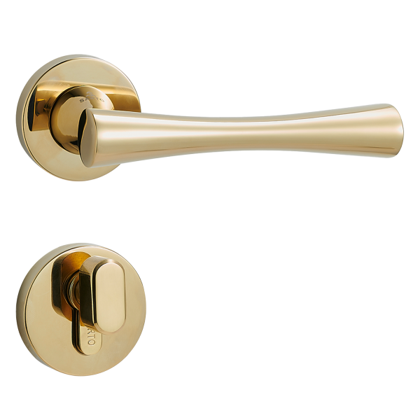 Door Euro Handle METRO for Magnetic Lock, Gold, Entry