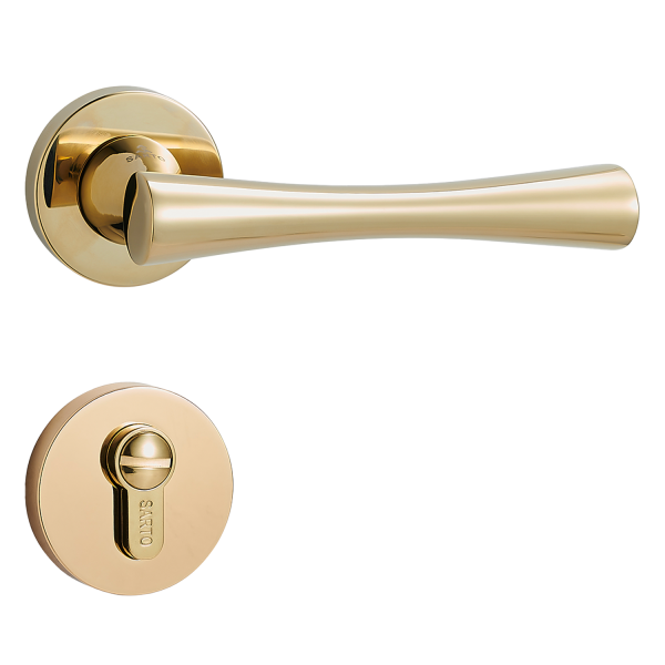 Door Euro Handle METRO for Magnetic Lock, Gold, Privacy