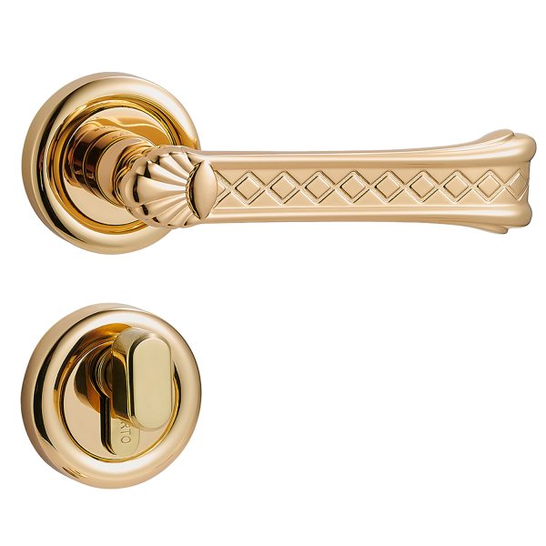 Door Euro Handle PALERMO for Magnetic Lock, Gold, Entry