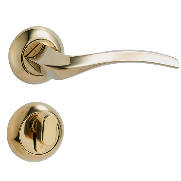 Door Euro Handle PORTLAND for Magnetic Lock, Gold, Entry